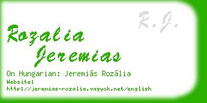 rozalia jeremias business card