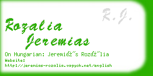 rozalia jeremias business card